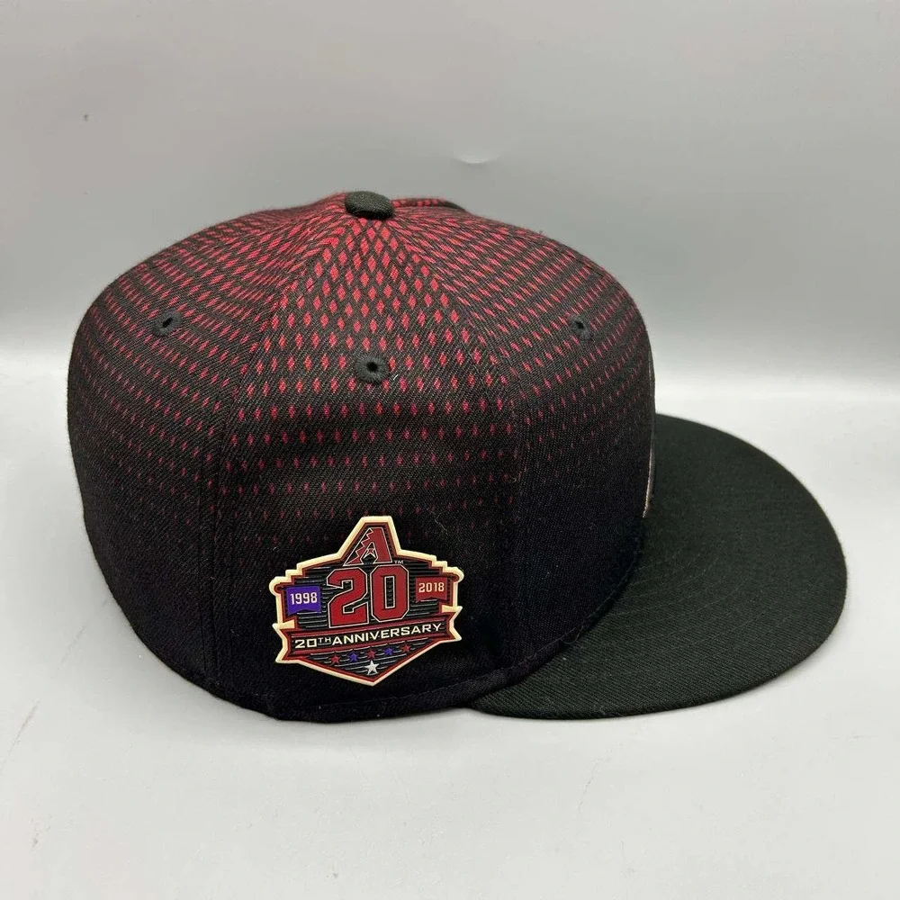 Arizona Diamondbacks Hat Men 7 1/2 Black Red 59Fifty New Era Fitted Cap